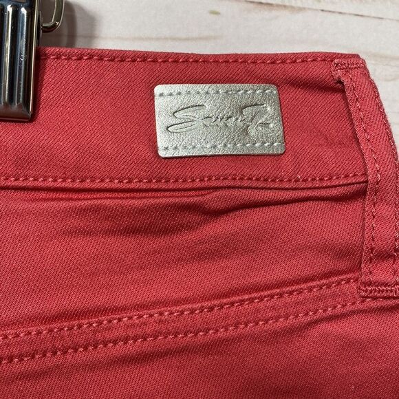 Seven 7 Women's Sunset Cuffed Bermuda Shorts Pink Berry Denim - Picture 10 of 16